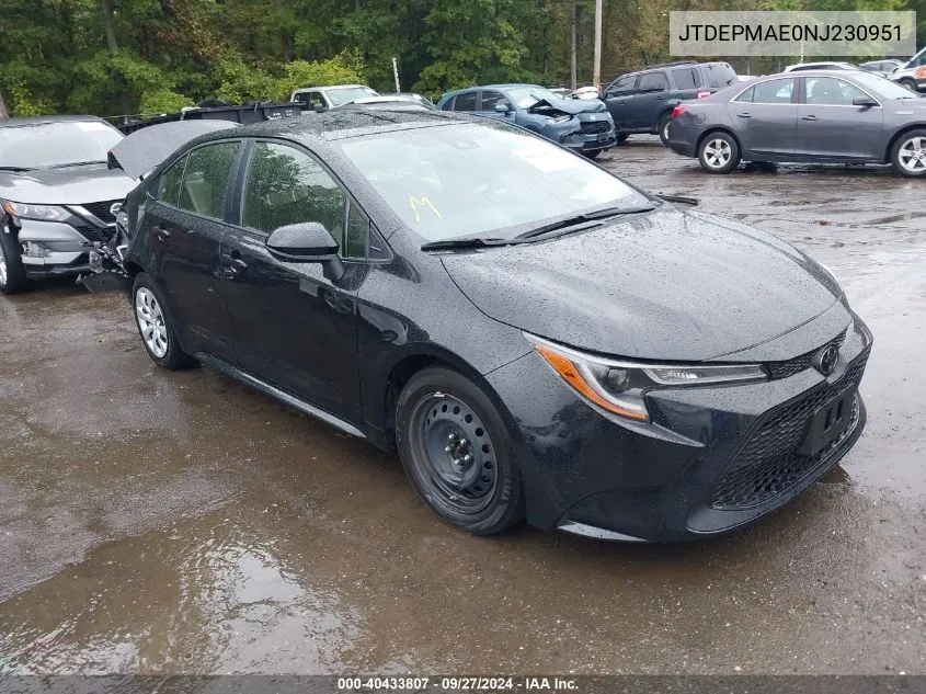 JTDEPMAE0NJ230951 2022 Toyota Corolla Le