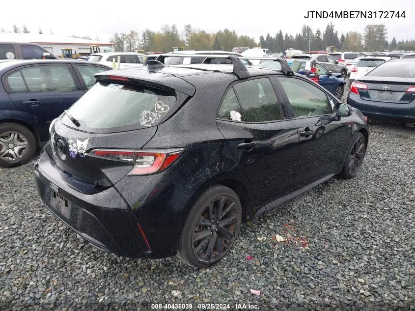 2022 Toyota Corolla Se Nightshade Edition VIN: JTND4MBE7N3172744 Lot: 40435039