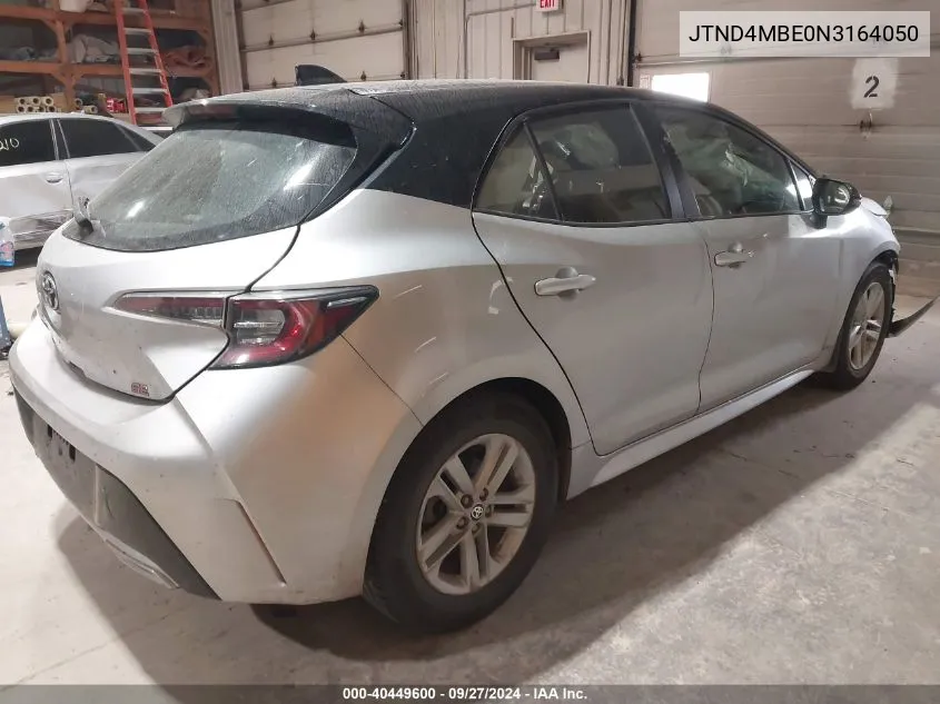 2022 Toyota Corolla Se VIN: JTND4MBE0N3164050 Lot: 40449600