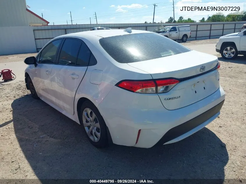 JTDEPMAE9N3007229 2022 Toyota Corolla Le