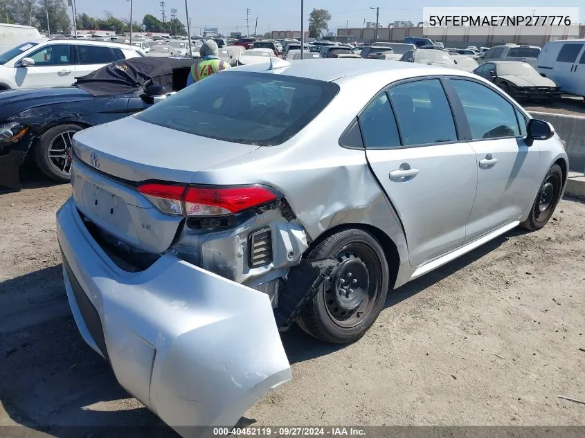 5YFEPMAE7NP277776 2022 Toyota Corolla Le