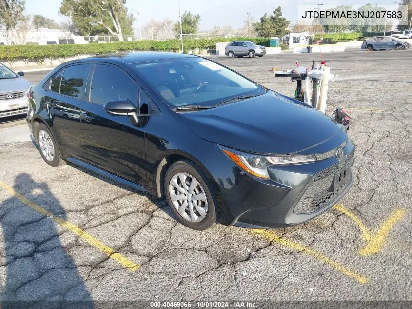 2022 Toyota Corolla Le VIN: JTDEPMAE3NJ207583 Lot: 40469066