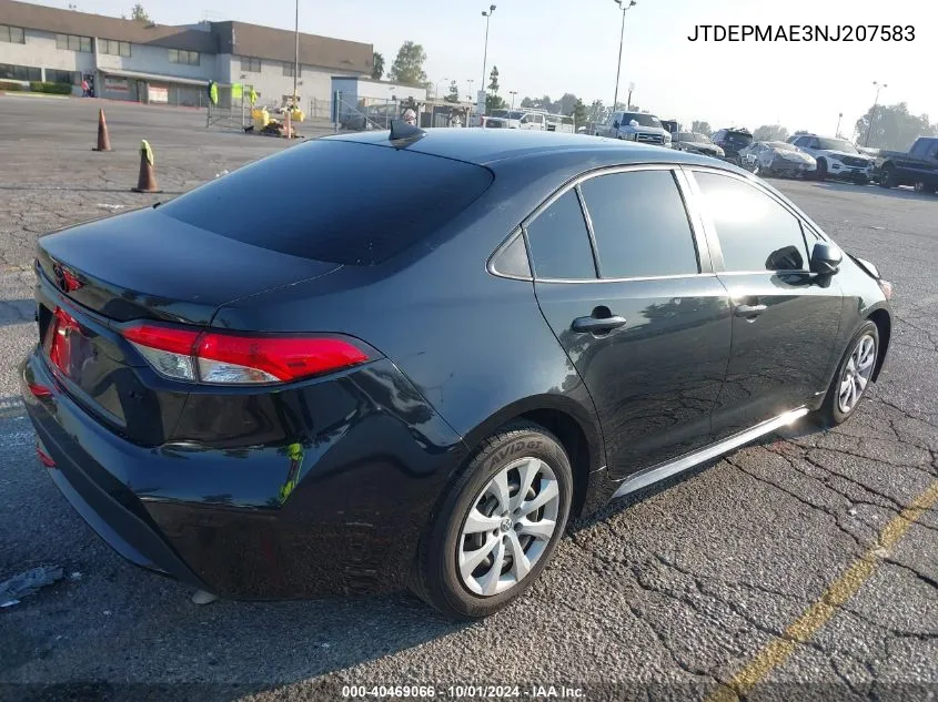 JTDEPMAE3NJ207583 2022 Toyota Corolla Le