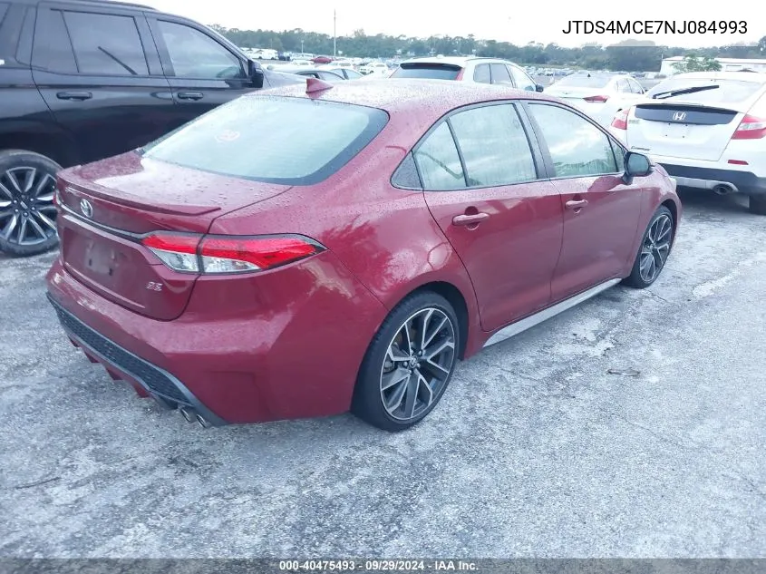 2022 Toyota Corolla Se VIN: JTDS4MCE7NJ084993 Lot: 40475493