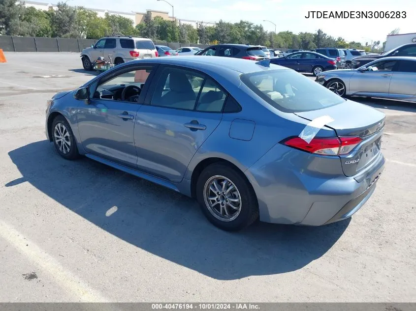 JTDEAMDE3N3006283 2022 Toyota Corolla Hybrid Le