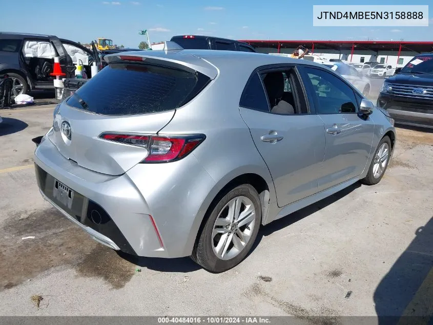 2022 Toyota Corolla Se VIN: JTND4MBE5N3158888 Lot: 40484016