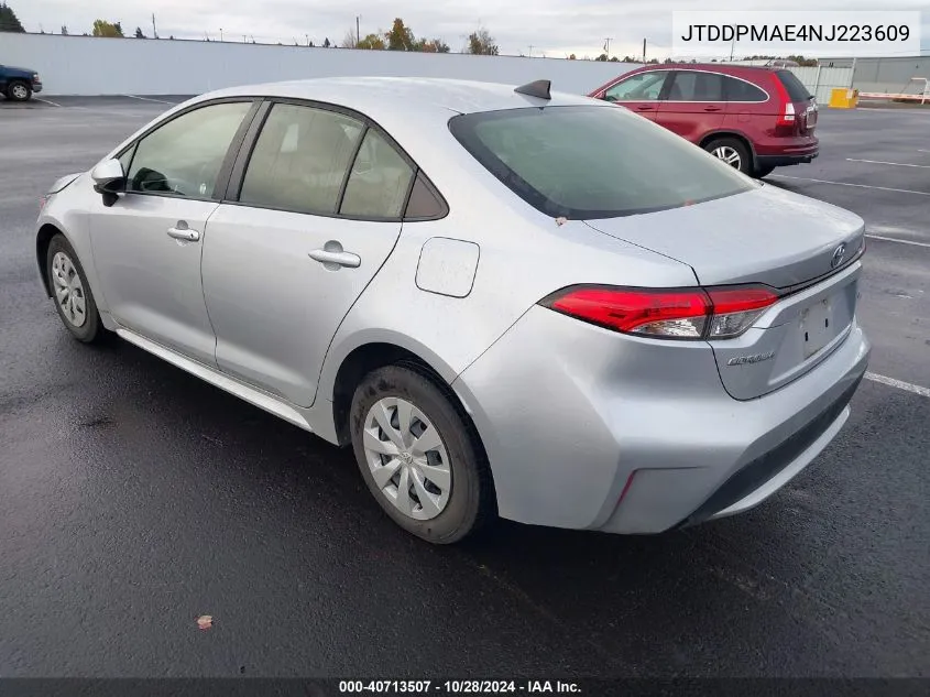 JTDDPMAE4NJ223609 2022 Toyota Corolla L