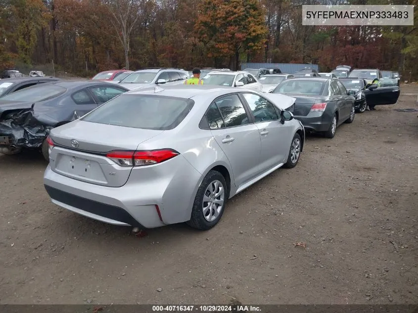 2022 Toyota Corolla Le VIN: 5YFEPMAEXNP333483 Lot: 40716347