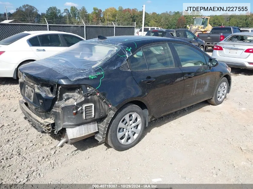 2022 Toyota Corolla Le VIN: JTDEPMAEXNJ227555 Lot: 40719387