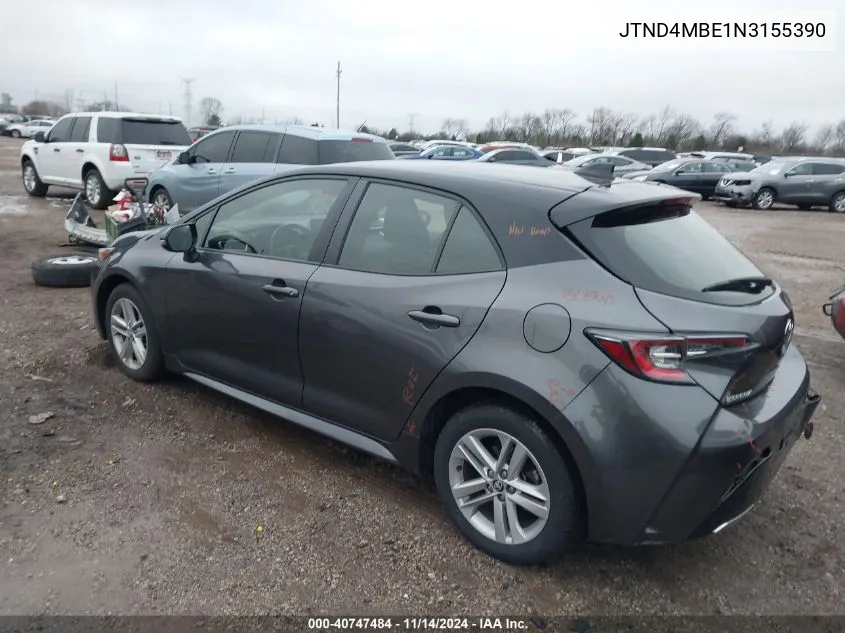 2022 Toyota Corolla Se VIN: JTND4MBE1N3155390 Lot: 40747484