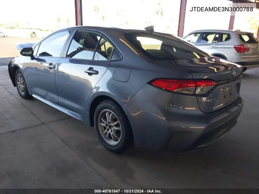 2022 Toyota Corolla Hybrid Le VIN: JTDEAMDE3N3000788 Lot: 40761847