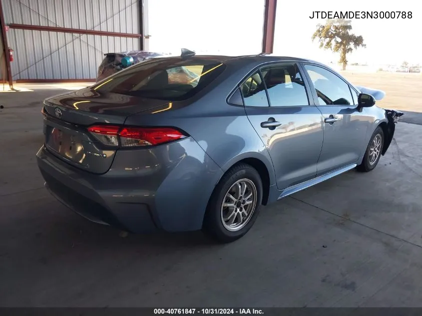 2022 Toyota Corolla Hybrid Le VIN: JTDEAMDE3N3000788 Lot: 40761847