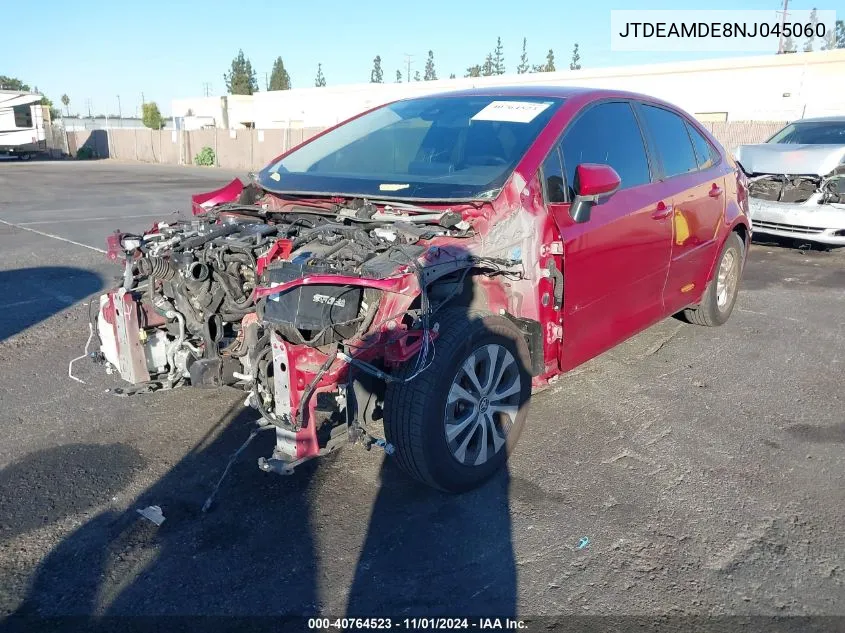 2022 Toyota Corolla Hybrid Le VIN: JTDEAMDE8NJ045060 Lot: 40764523