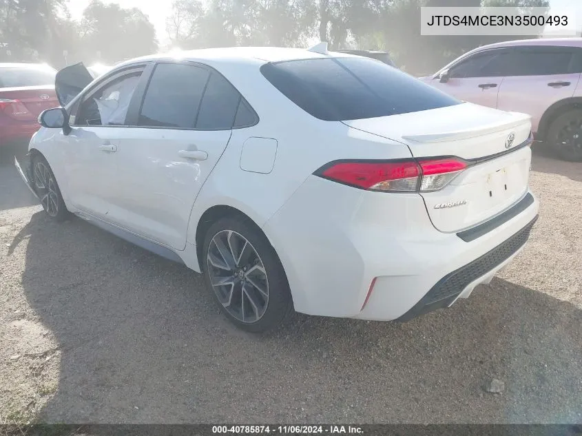 2022 Toyota Corolla Se VIN: JTDS4MCE3N3500493 Lot: 40785874