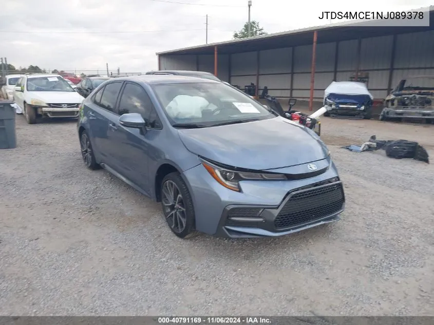 2022 Toyota Corolla Se VIN: JTDS4MCE1NJ089378 Lot: 40791169