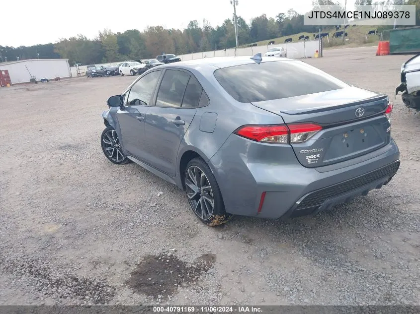 2022 Toyota Corolla Se VIN: JTDS4MCE1NJ089378 Lot: 40791169