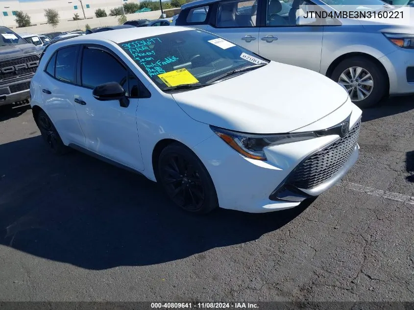 2022 Toyota Corolla Se Nightshade Edition VIN: JTND4MBE3N3160221 Lot: 40809641