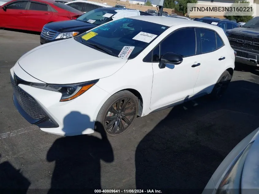 2022 Toyota Corolla Se Nightshade Edition VIN: JTND4MBE3N3160221 Lot: 40809641