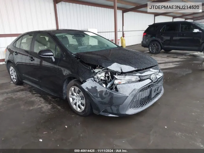 2022 Toyota Corolla Le VIN: JTDEPMAE3NJ214520 Lot: 40814425