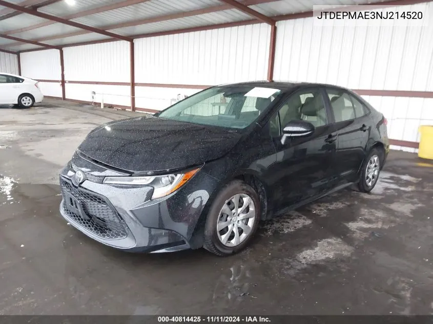 2022 Toyota Corolla Le VIN: JTDEPMAE3NJ214520 Lot: 40814425