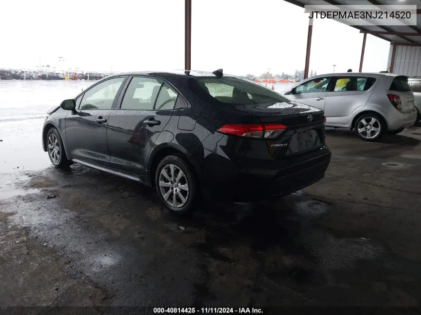 2022 Toyota Corolla Le VIN: JTDEPMAE3NJ214520 Lot: 40814425