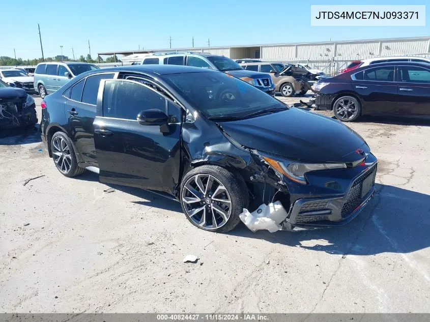 2022 Toyota Corolla Se VIN: JTDS4MCE7NJ093371 Lot: 40824427