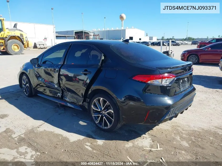 2022 Toyota Corolla Se VIN: JTDS4MCE7NJ093371 Lot: 40824427