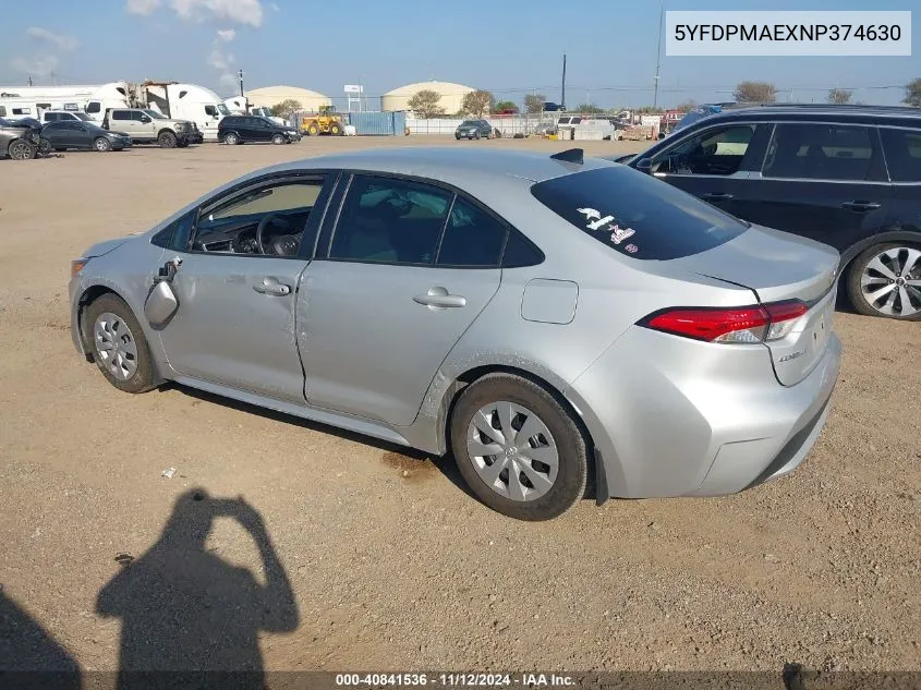 2022 Toyota Corolla L VIN: 5YFDPMAEXNP374630 Lot: 40841536