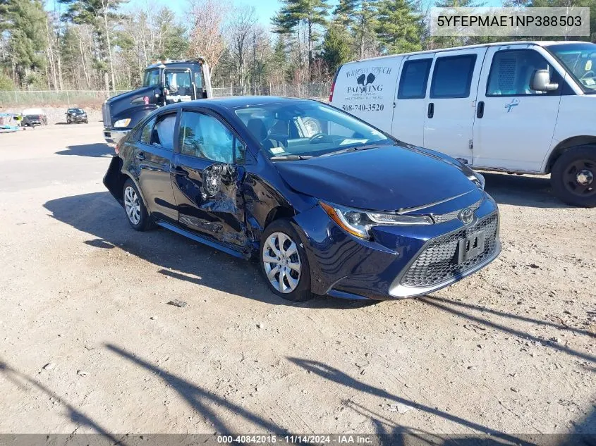 2022 Toyota Corolla Le VIN: 5YFEPMAE1NP388503 Lot: 40842015