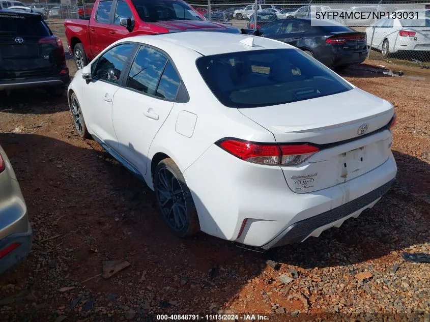 2022 Toyota Corolla Se VIN: 5YFP4MCE7NP133031 Lot: 40848791