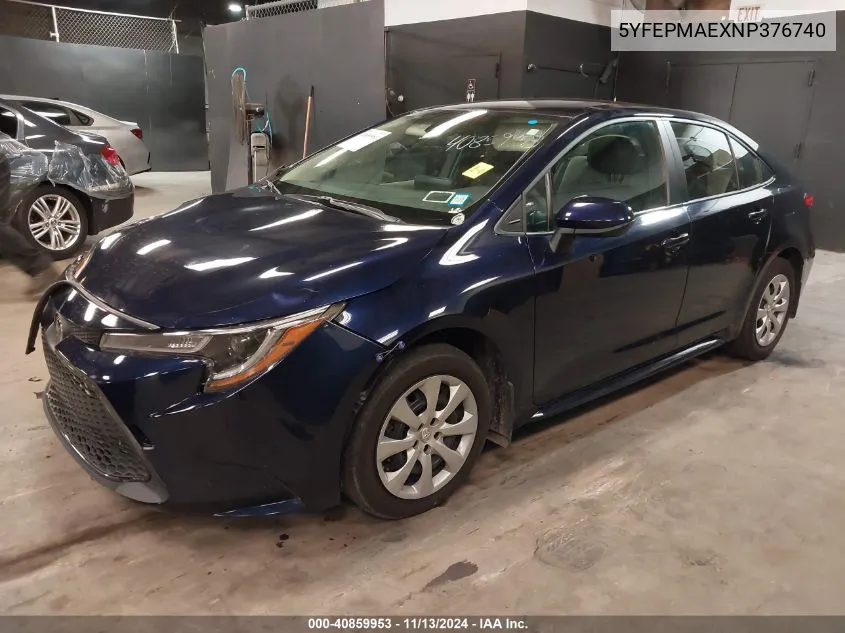 2022 Toyota Corolla Le VIN: 5YFEPMAEXNP376740 Lot: 40859953