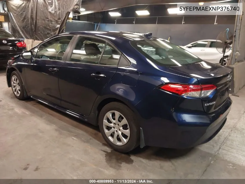 2022 Toyota Corolla Le VIN: 5YFEPMAEXNP376740 Lot: 40859953