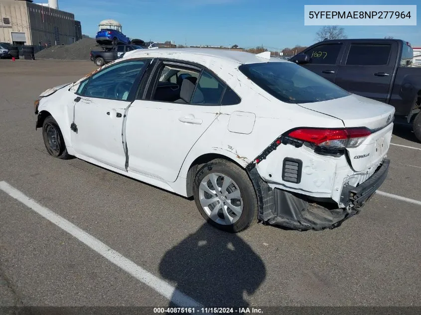 2022 Toyota Corolla Le VIN: 5YFEPMAE8NP277964 Lot: 40875161