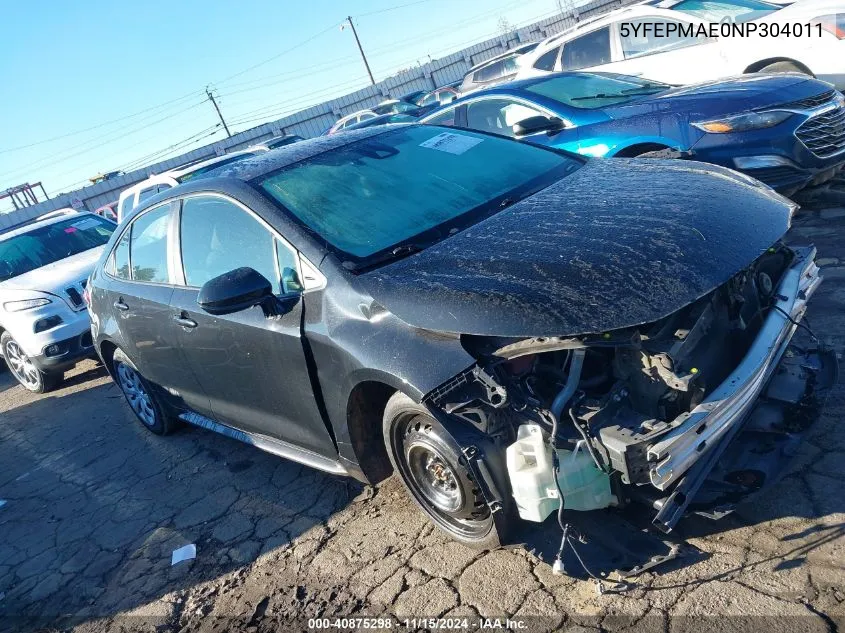 2022 Toyota Corolla Le VIN: 5YFEPMAE0NP304011 Lot: 40875298