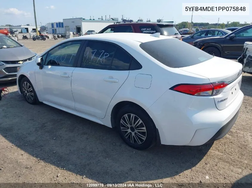 2023 Toyota Corolla Le VIN: 5YFB4MDE1PP075848 Lot: 12099778