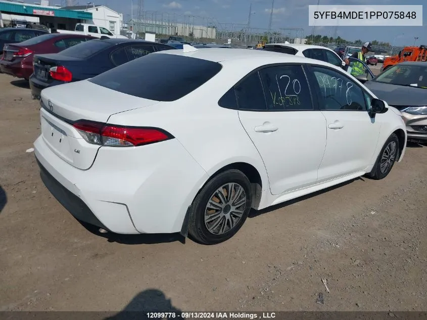 2023 Toyota Corolla Le VIN: 5YFB4MDE1PP075848 Lot: 12099778