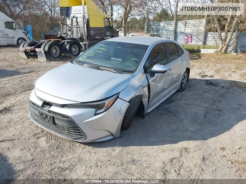 2023 Toyota Corolla Hybrid VIN: JTDBDMHE0P3007981 Lot: 12138964