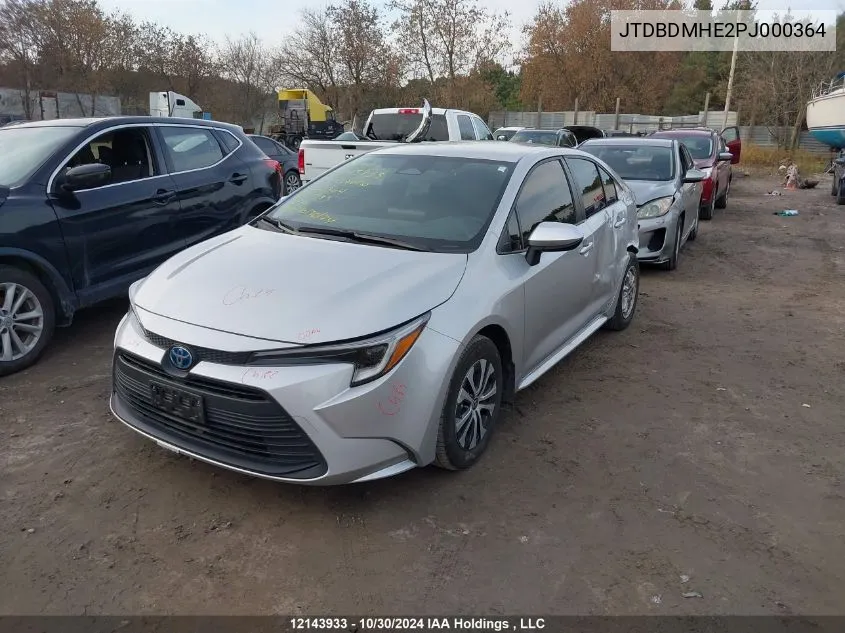 2023 Toyota Corolla Hybrid VIN: JTDBDMHE2PJ000364 Lot: 12143933