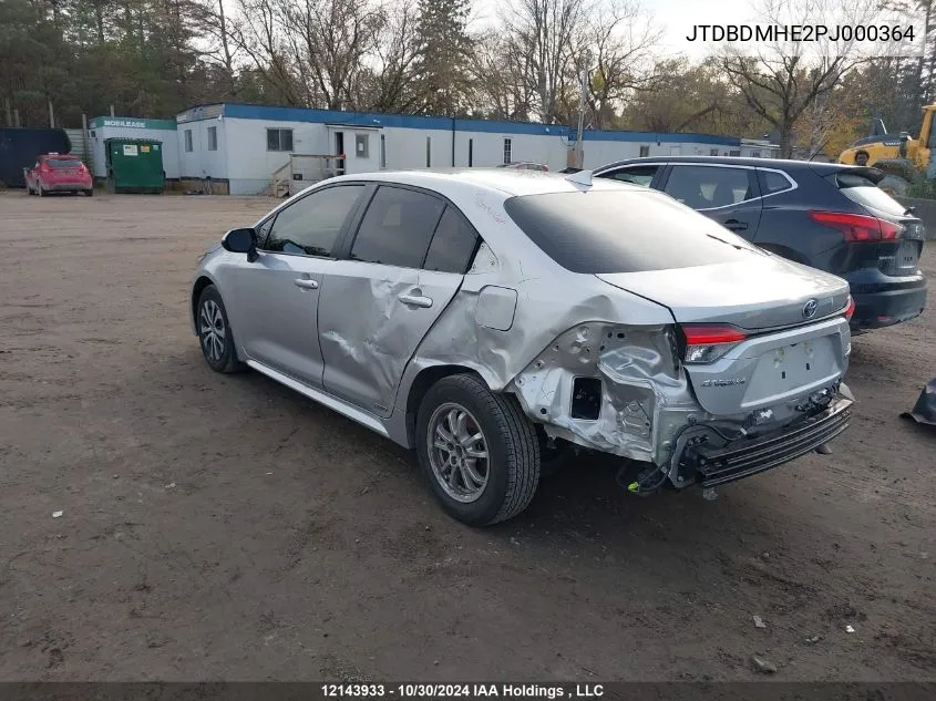 2023 Toyota Corolla Hybrid VIN: JTDBDMHE2PJ000364 Lot: 12143933