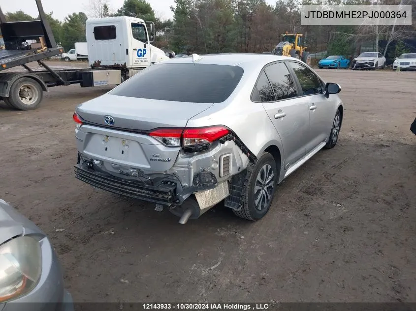 2023 Toyota Corolla Hybrid VIN: JTDBDMHE2PJ000364 Lot: 12143933