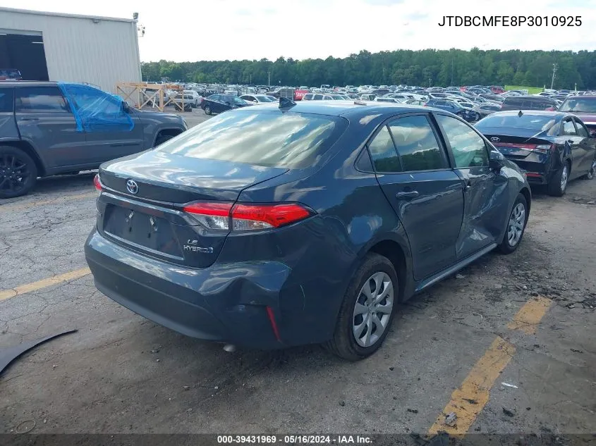 2023 Toyota Corolla Hybrid Le VIN: JTDBCMFE8P3010925 Lot: 39431969