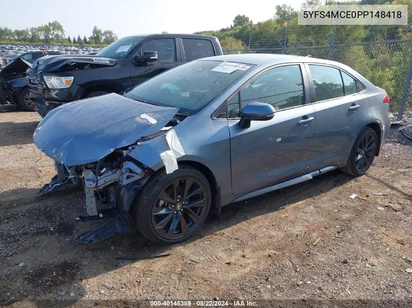 2023 Toyota Corolla Se VIN: 5YFS4MCE0PP148418 Lot: 40145389