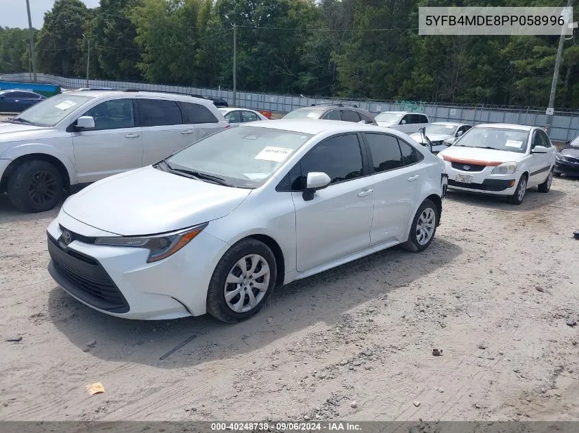 2023 Toyota Corolla Le VIN: 5YFB4MDE8PP058996 Lot: 40248738