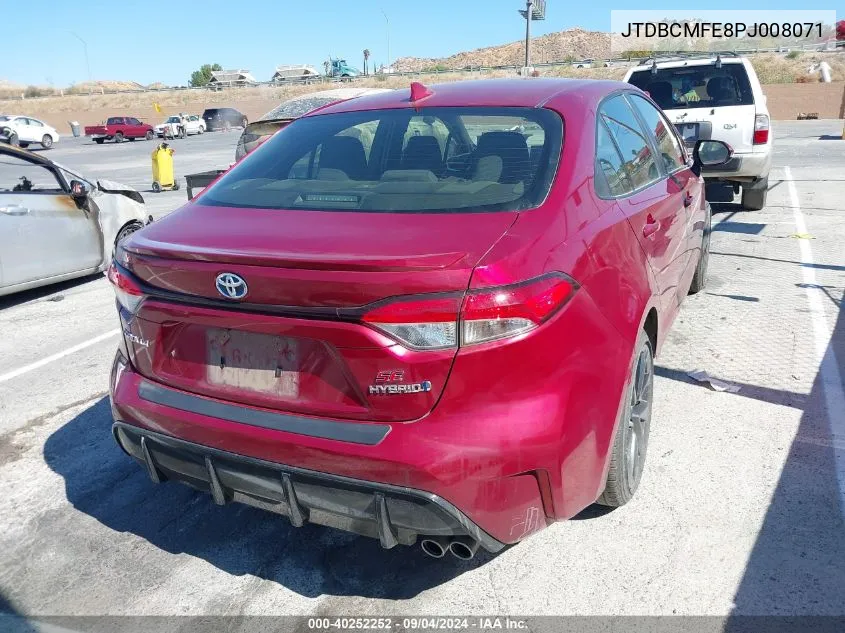 JTDBCMFE8PJ008071 2023 Toyota Corolla Hybrid Se