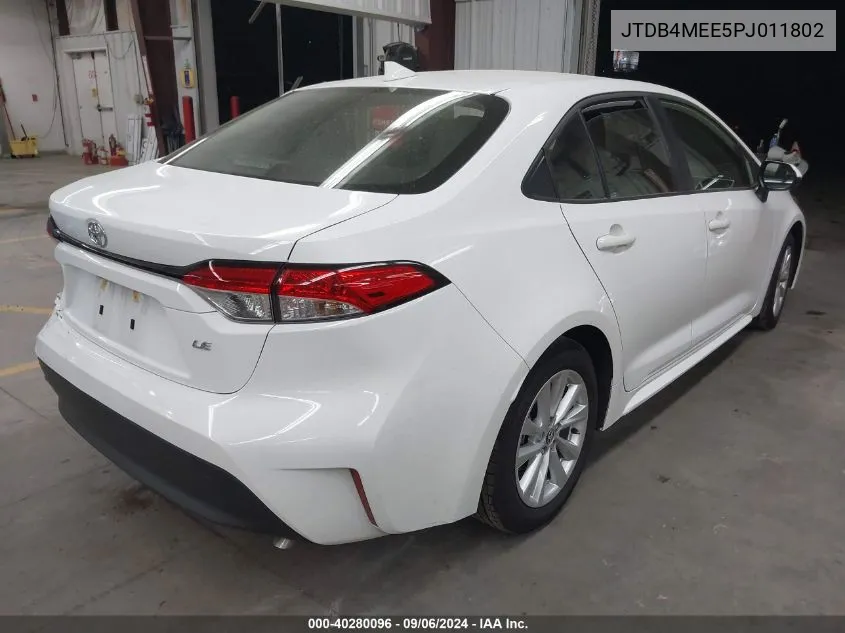 2023 Toyota Corolla Le VIN: JTDB4MEE5PJ011802 Lot: 40280096