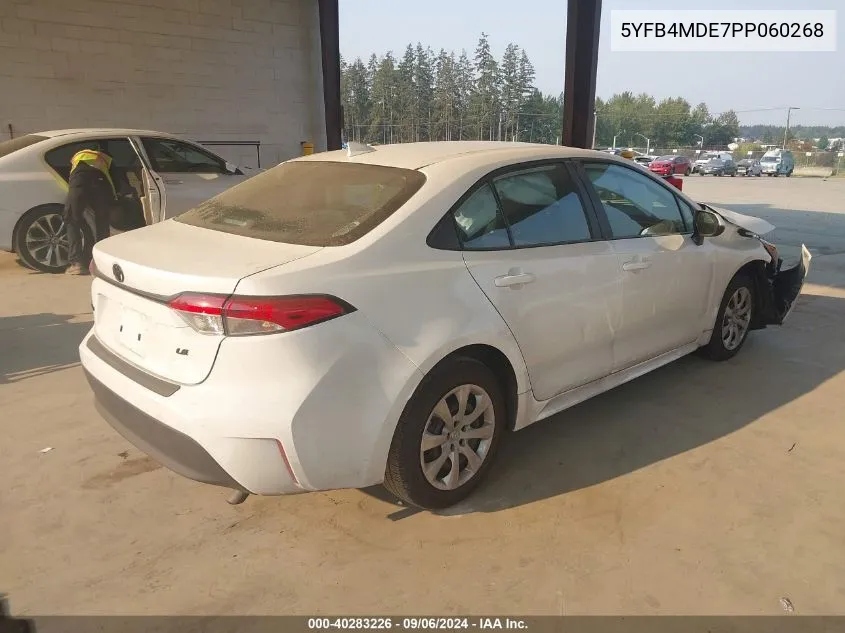 2023 Toyota Corolla Le VIN: 5YFB4MDE7PP060268 Lot: 40283226