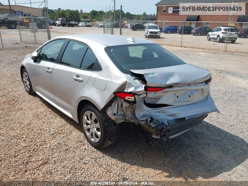 2023 Toyota Corolla Le VIN: 5YFB4MDE3PP059439 Lot: 40296193