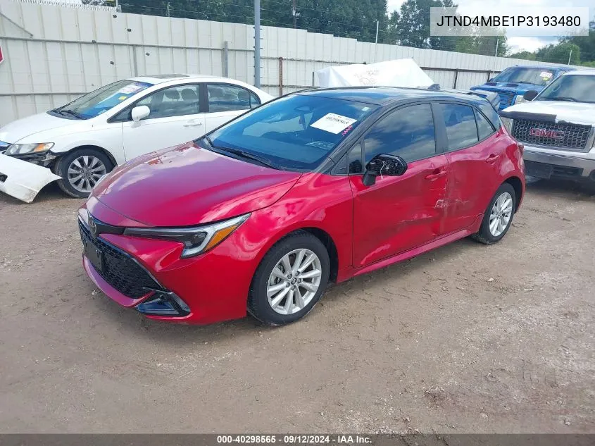 2023 Toyota Corolla Se VIN: JTND4MBE1P3193480 Lot: 40298565