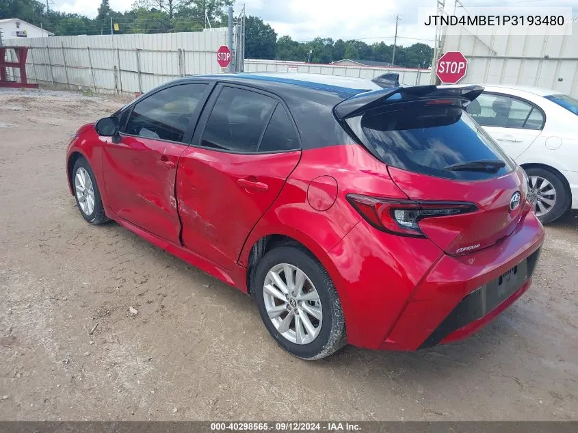 2023 Toyota Corolla Se VIN: JTND4MBE1P3193480 Lot: 40298565