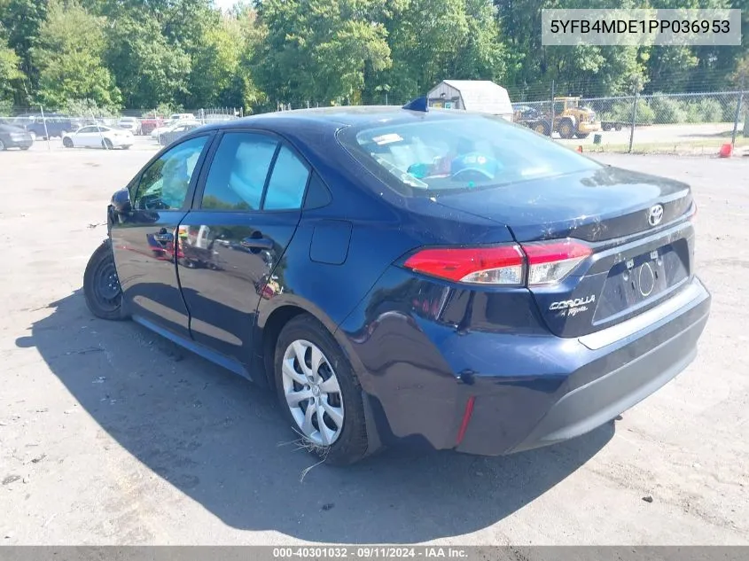 2023 Toyota Corolla Le VIN: 5YFB4MDE1PP036953 Lot: 40301032